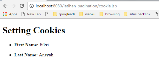 cara menggunakan cookies di jsp