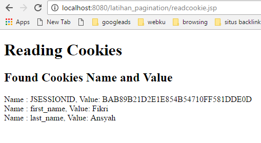 cara menggunakan cookies di jsp