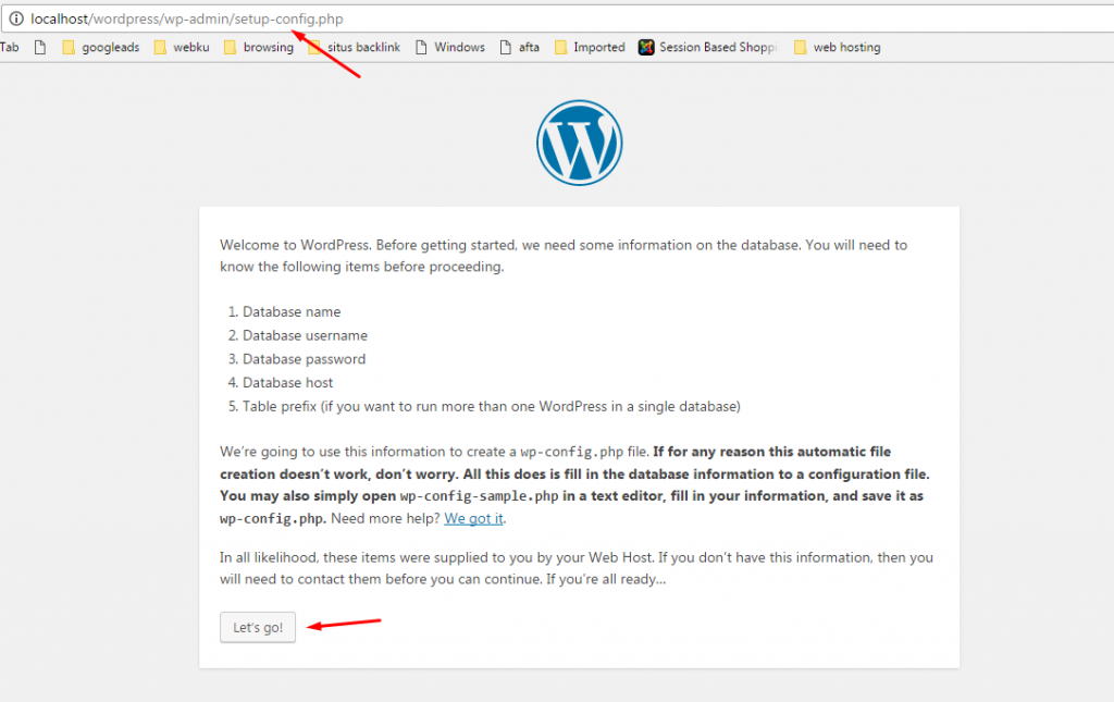 cara install wordpress di localhost